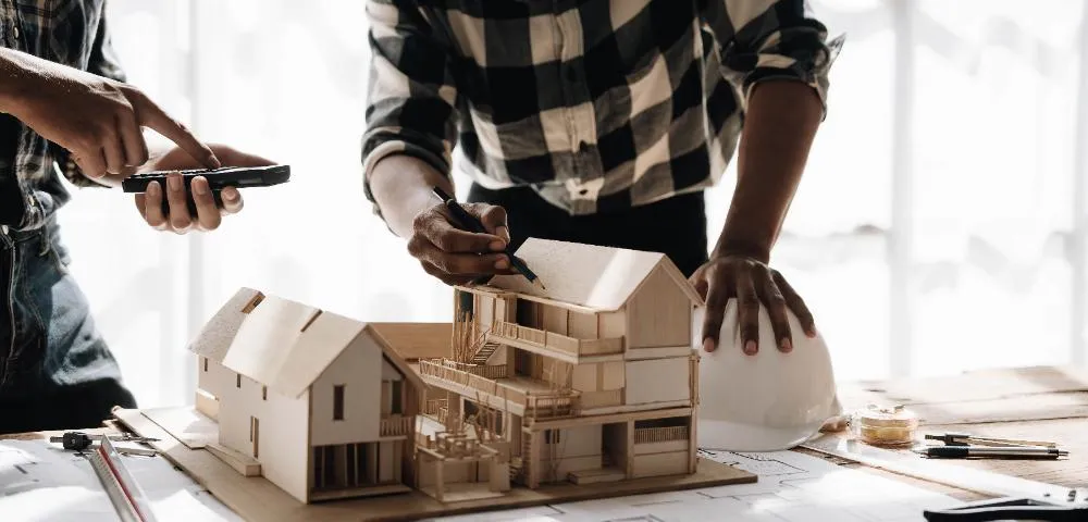 Concept Architects Team Engineer Holding Pen Point